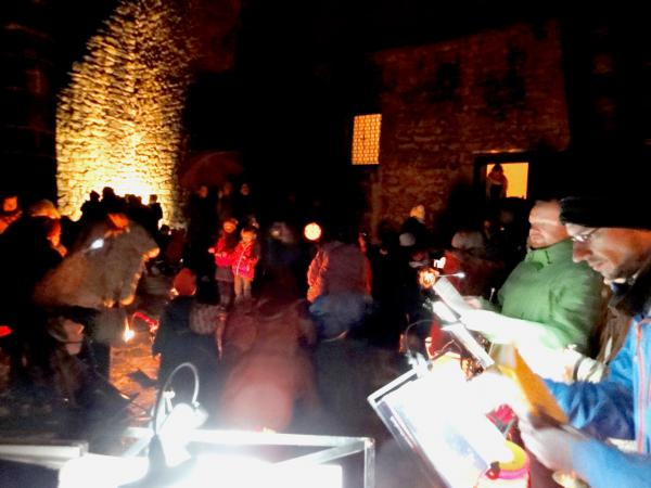 Nach dem Umzug mit Posaunenchor